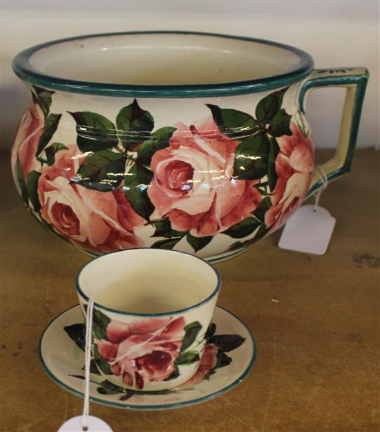 Wemyss chamber pot, bowl and saucer